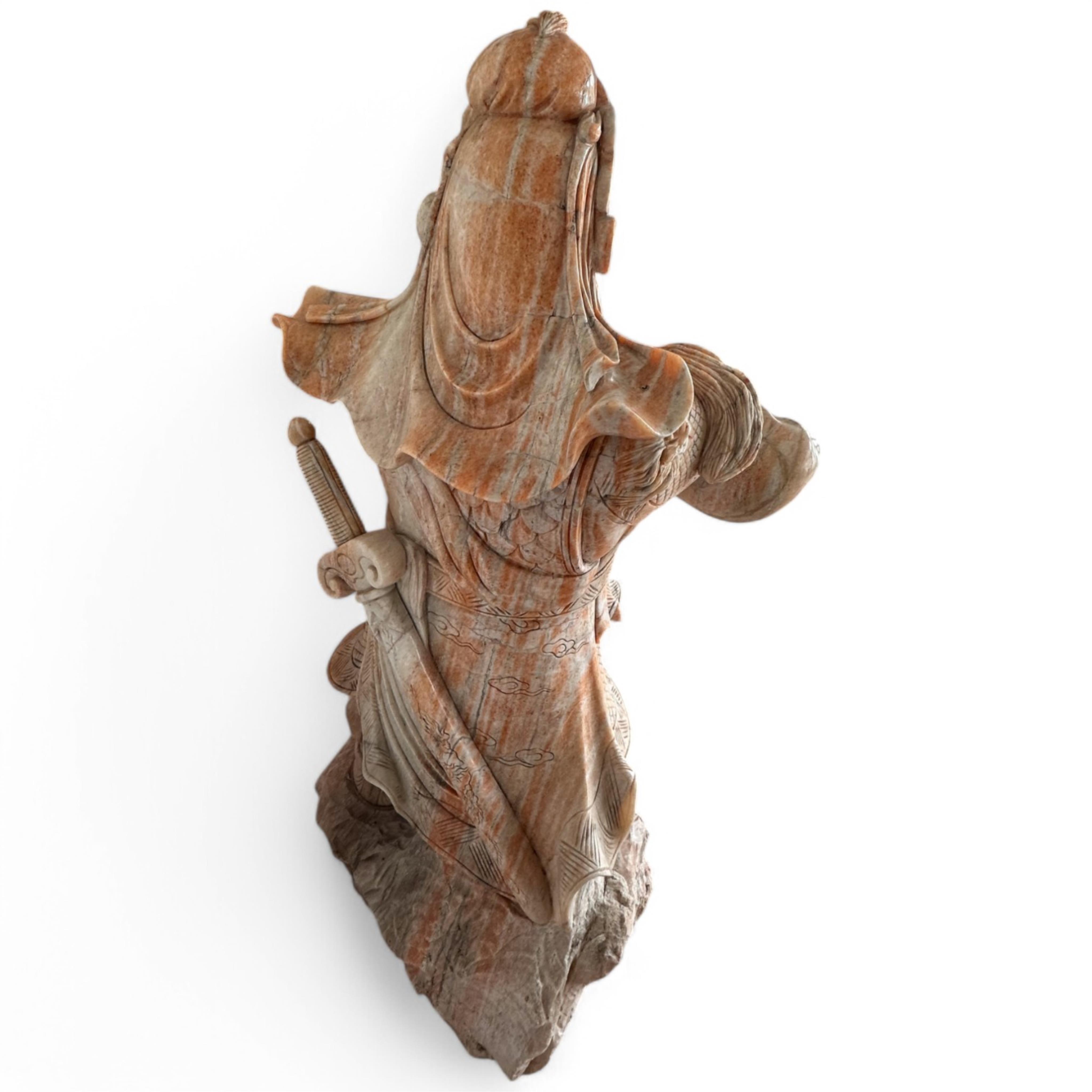 A massive Chinese soapstone figure of Guan Yu